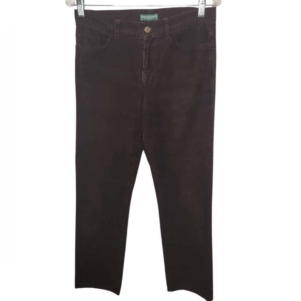 Vintage Lauren Jeans Company Dark Brown Corduroy Classic Straight Pants Size 6P